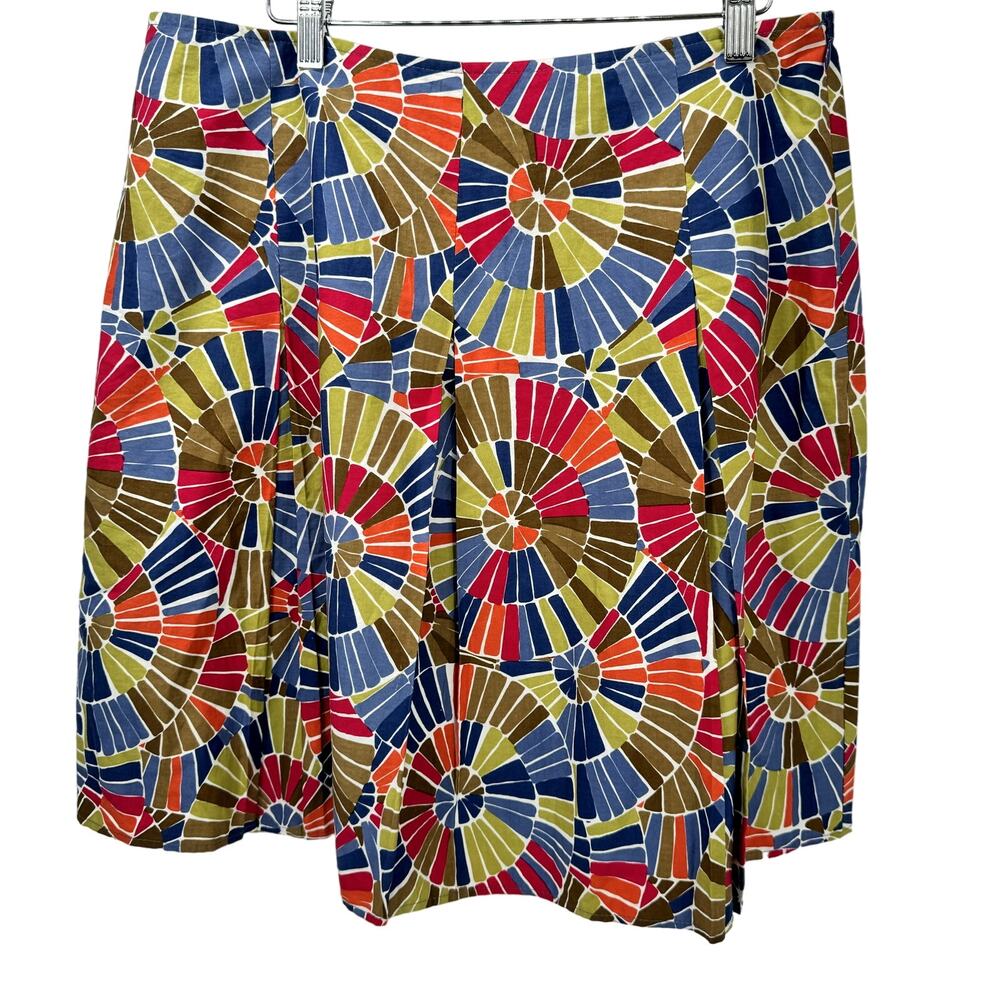 Talbots Skirt Womens Petite 14‎ 14P Multicolor Lined Abstract Artsy Vintage USA